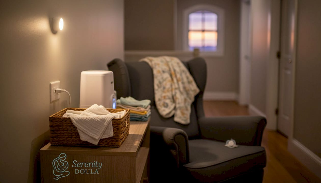 Home newborn feeding and changing station