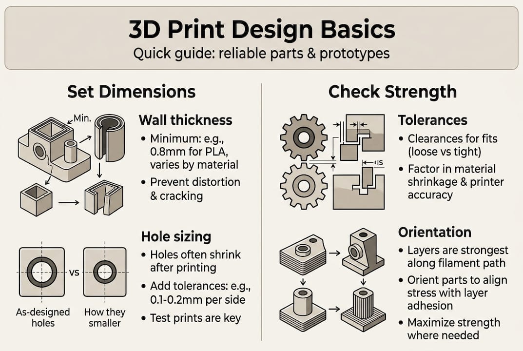 Infographic: 3D printing design basics summary