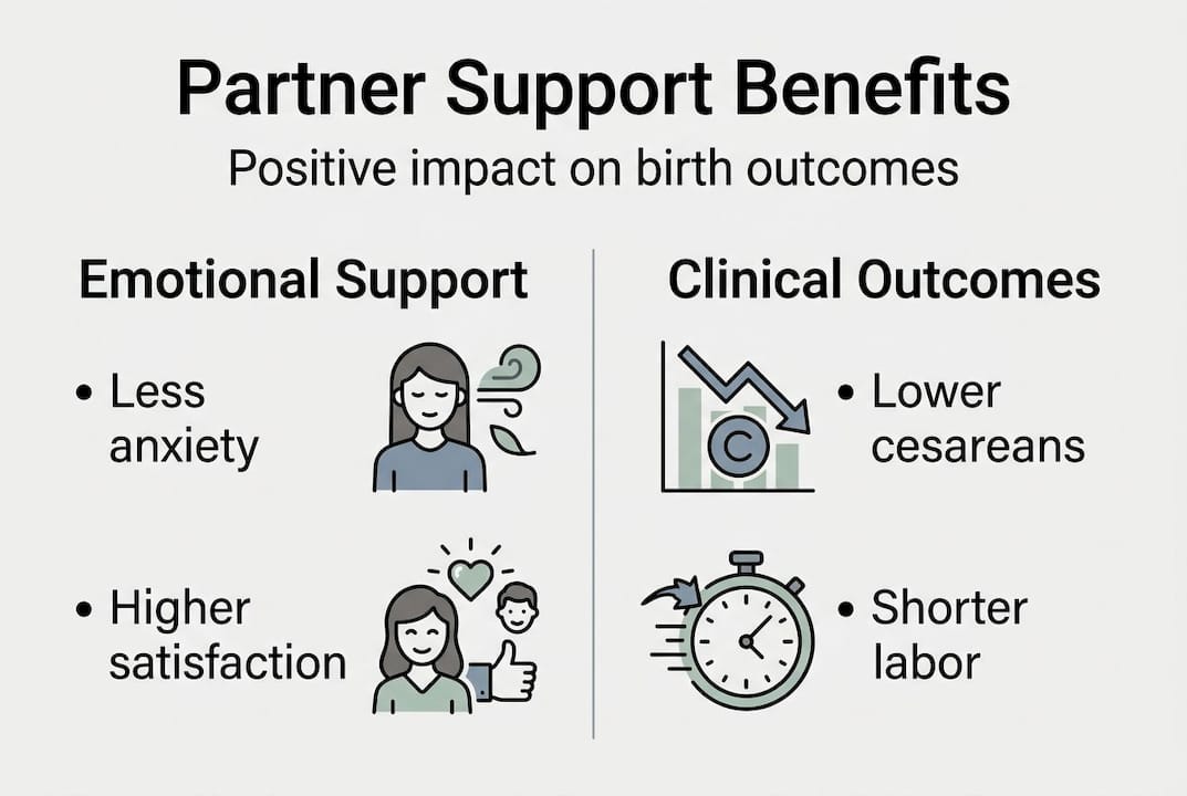 Infographic on partner impact in childbirth outcomes