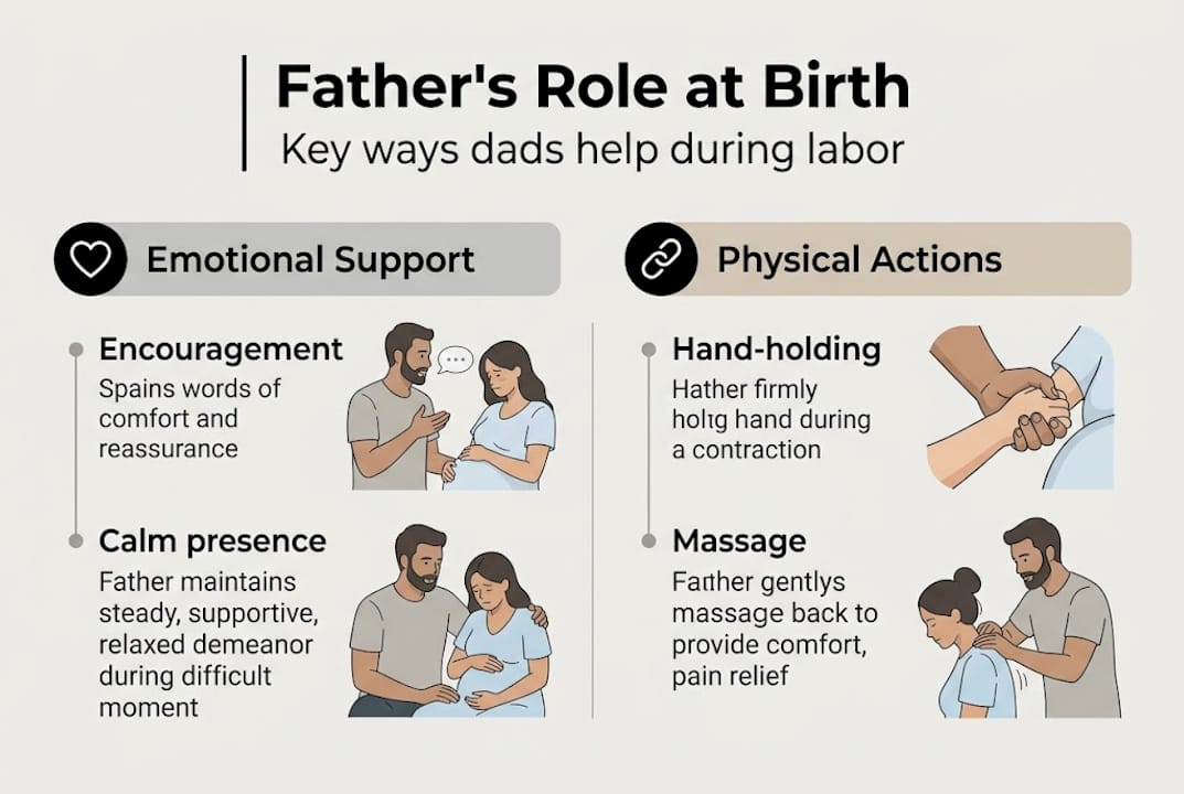 Infographic shows fathers’ support roles at childbirth