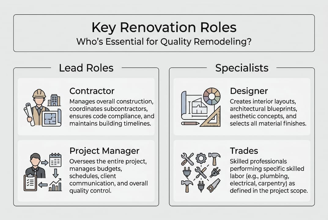 Infographic of key home renovation roles
