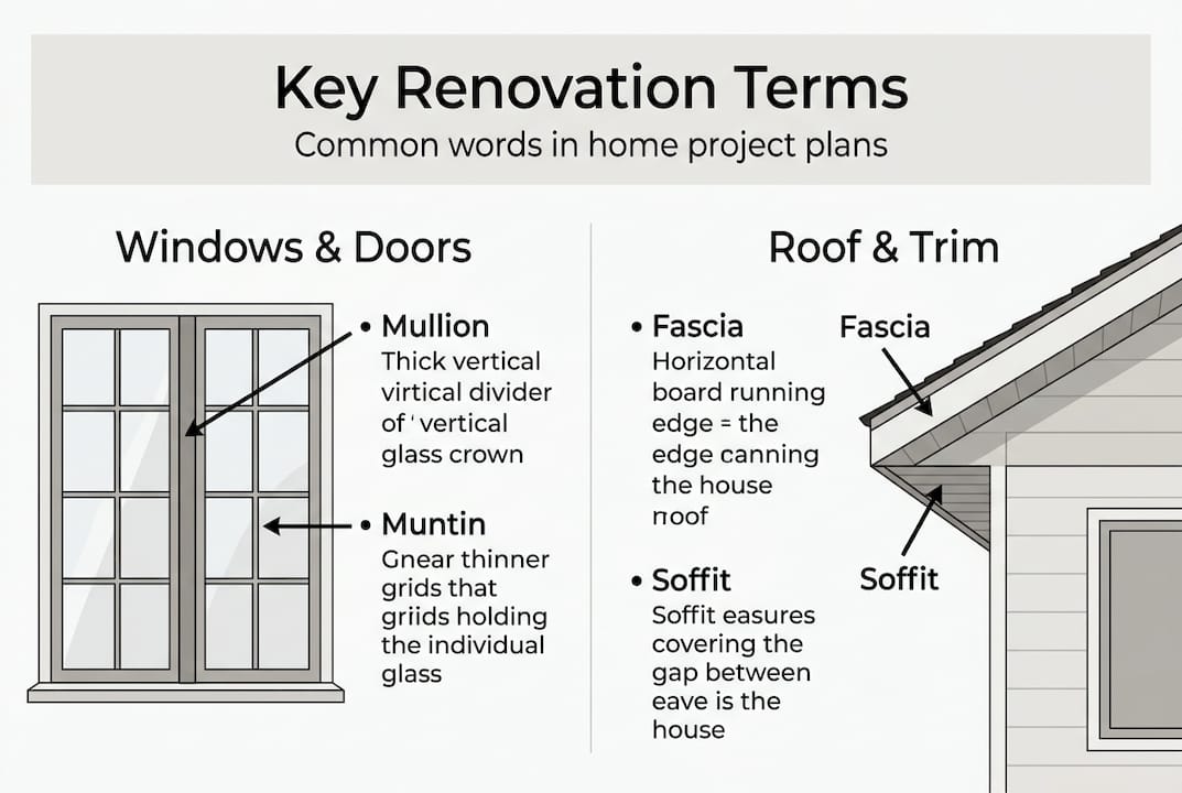 Infographic of key renovation term categories