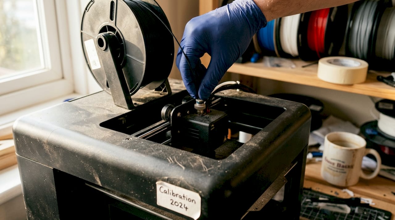 Detail of black filament for FDM printer