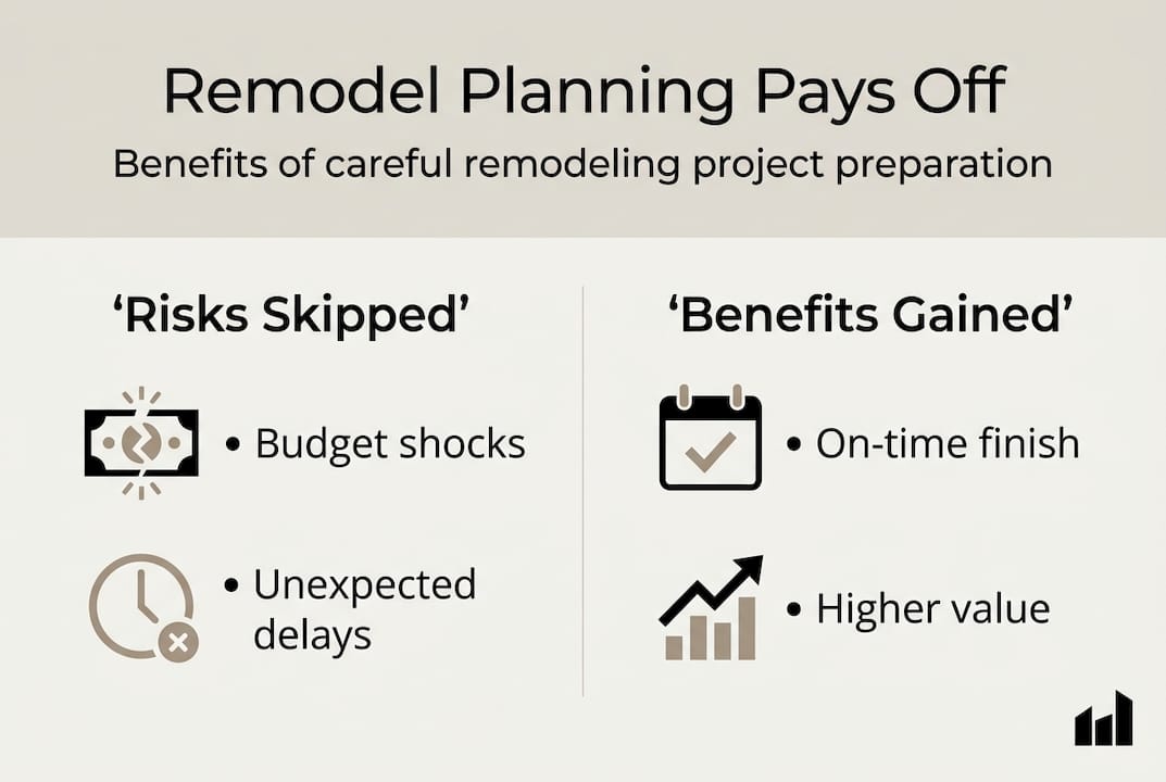 Infographic showing remodeling planning risks and benefits