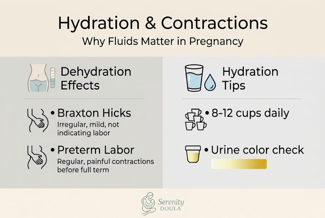 Infographic showing hydration and contraction risks