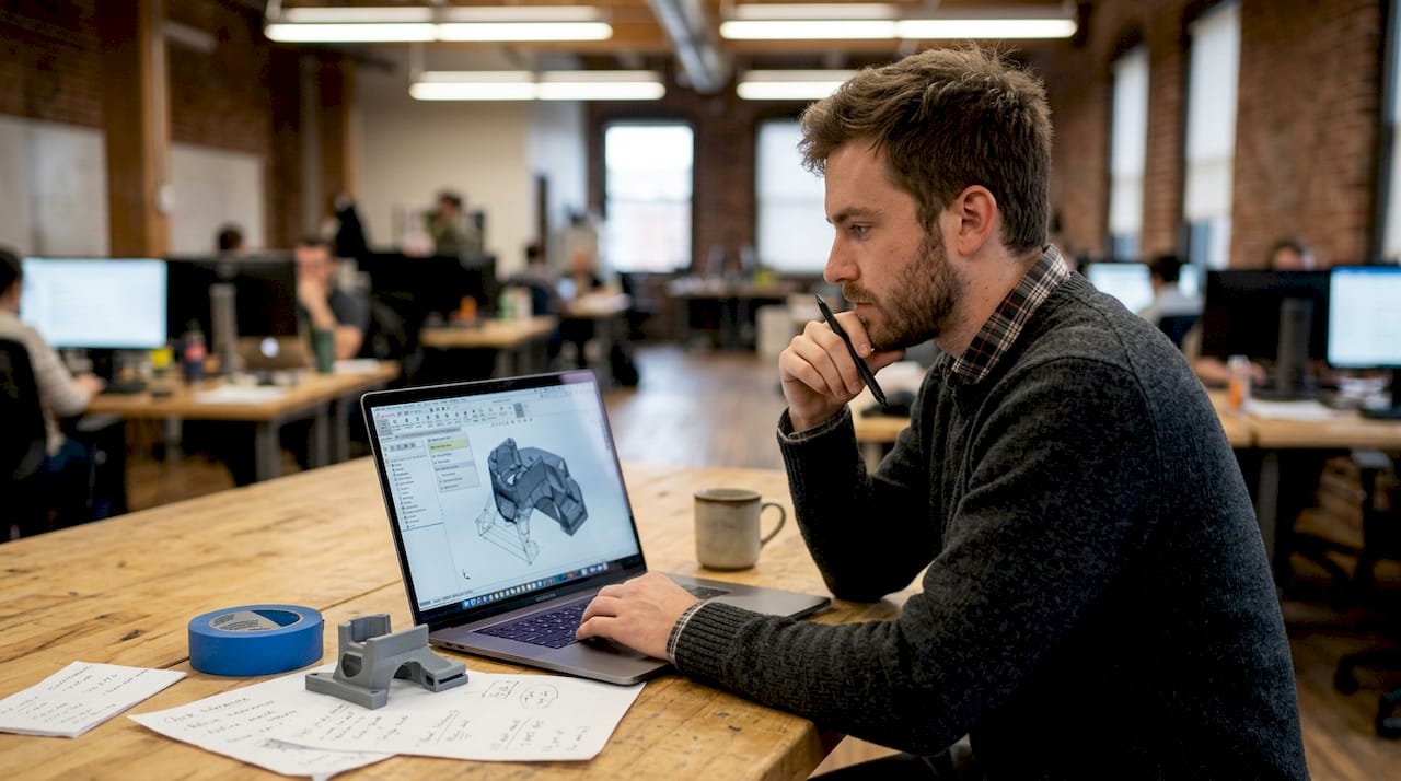 Engineer reviewing 3D mesh repair tools