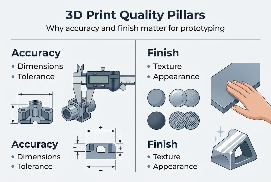 Infographic shows pillars of 3D print quality
