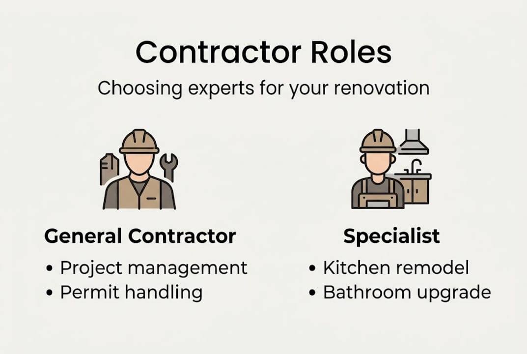 Infographic with contractor role categories
