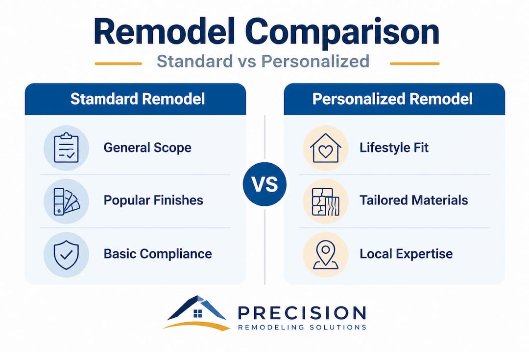 Infographic comparing standard and personalized remodeling