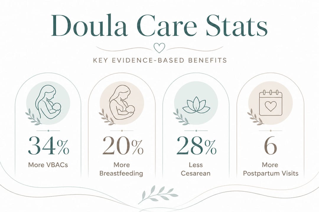 Infographic displaying doula care outcome statistics