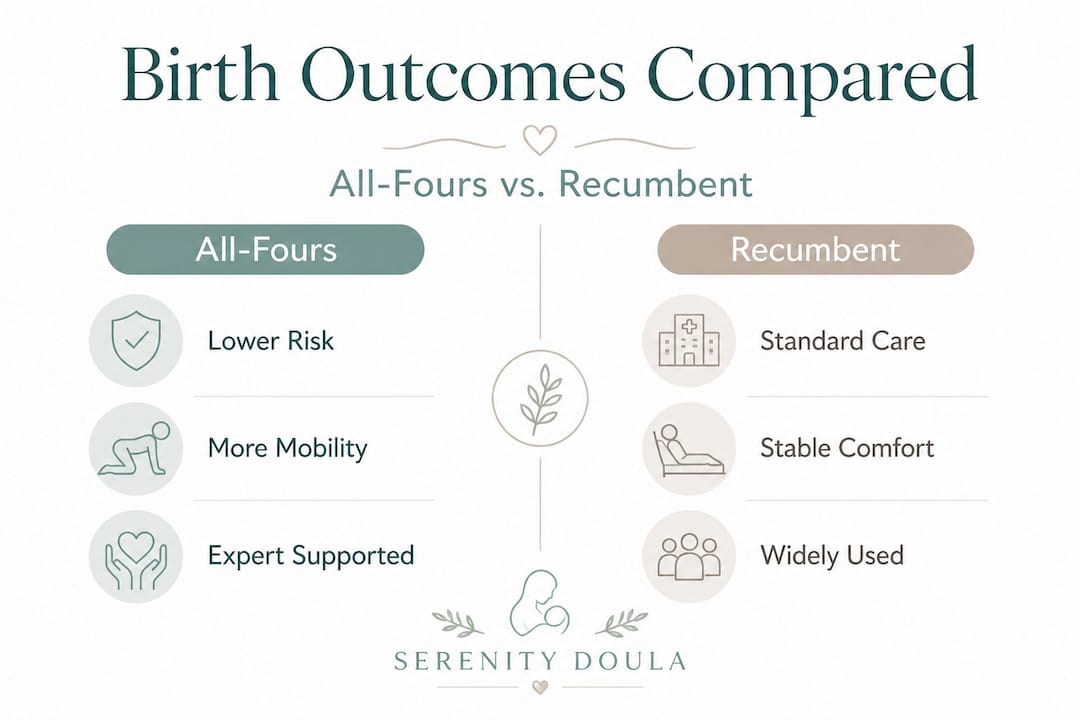 Infographic comparing birth outcomes by position