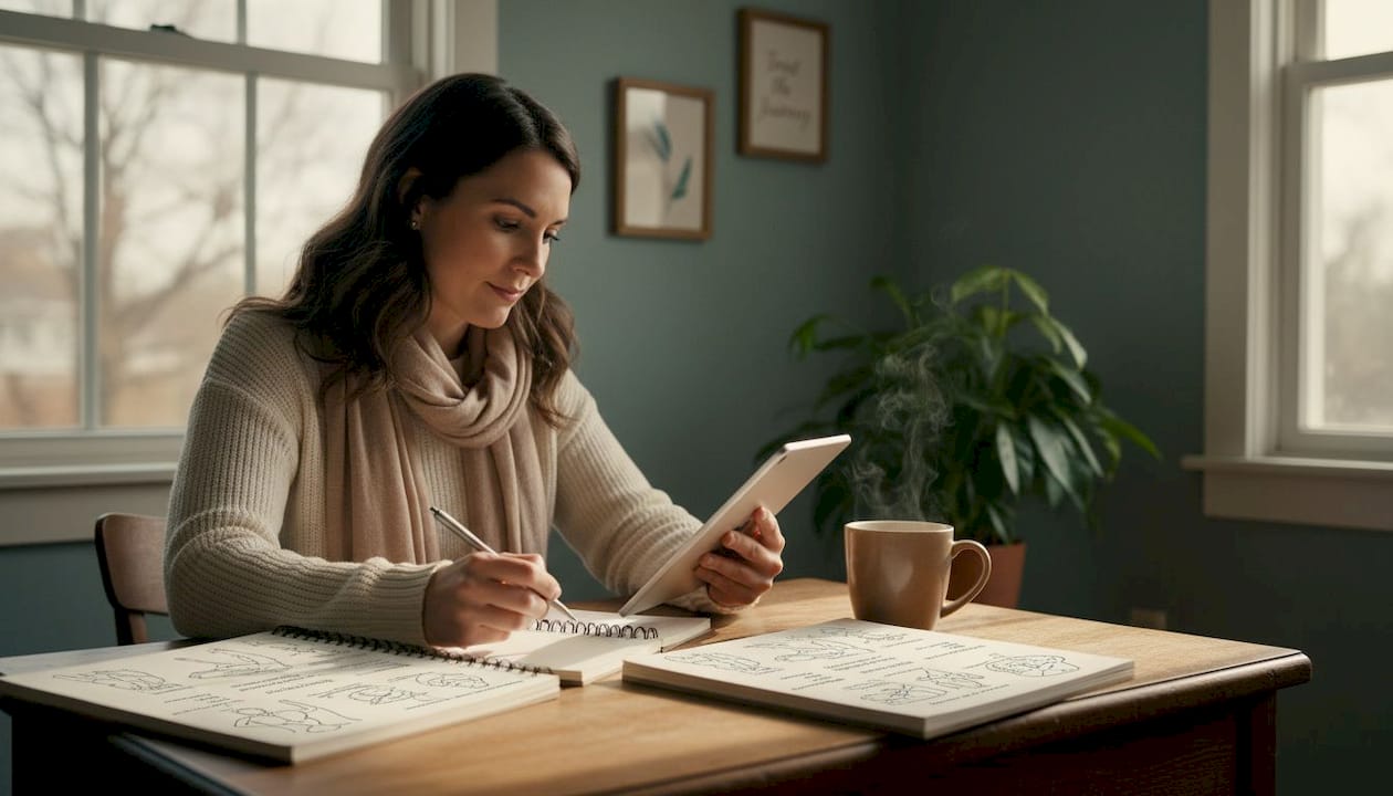Woman researching patient comfort choices at home