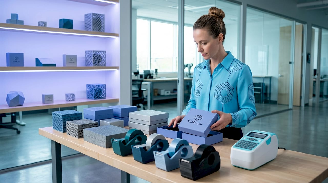 Retailer inspects custom 3D printed boxes