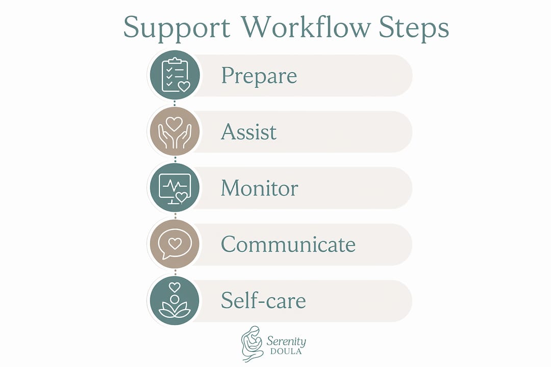 Infographic depicting partner support workflow steps