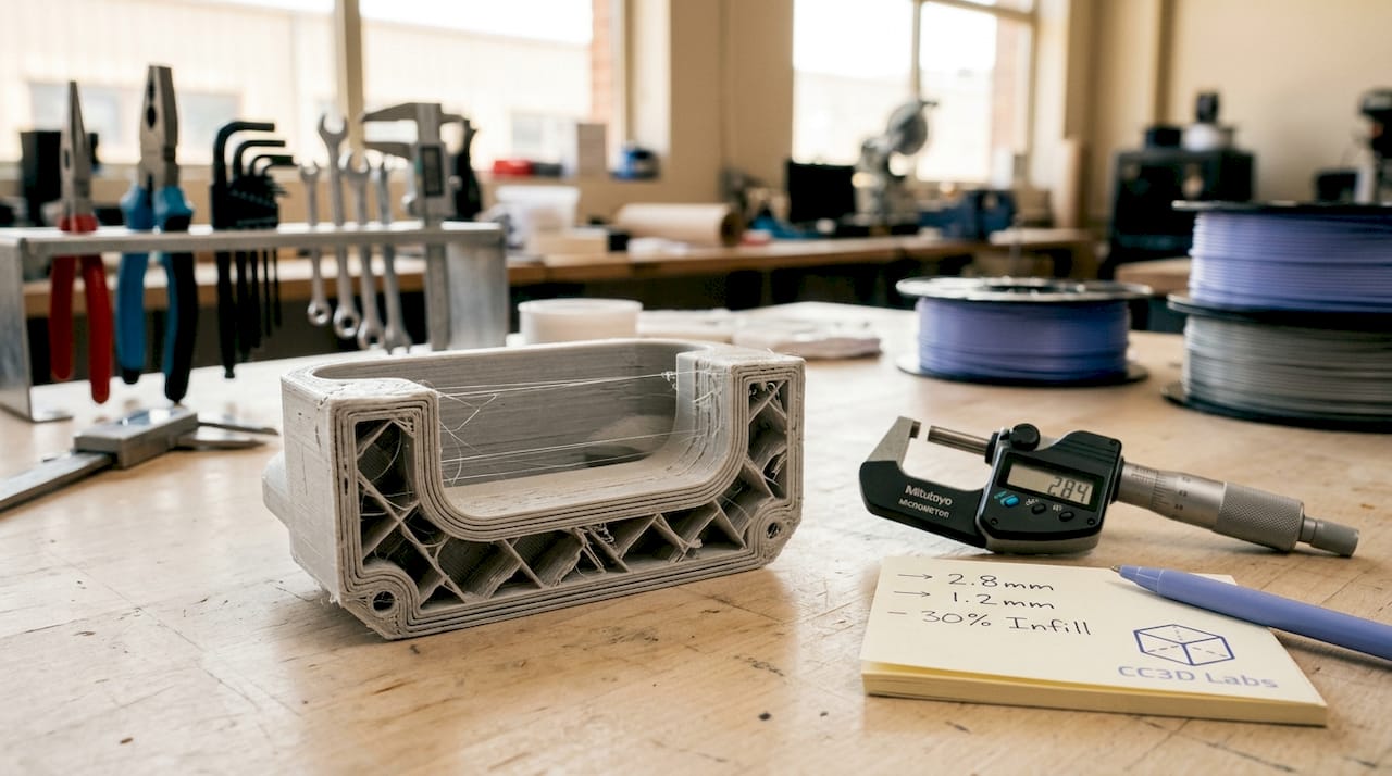 Cross section of 3D printed part walls