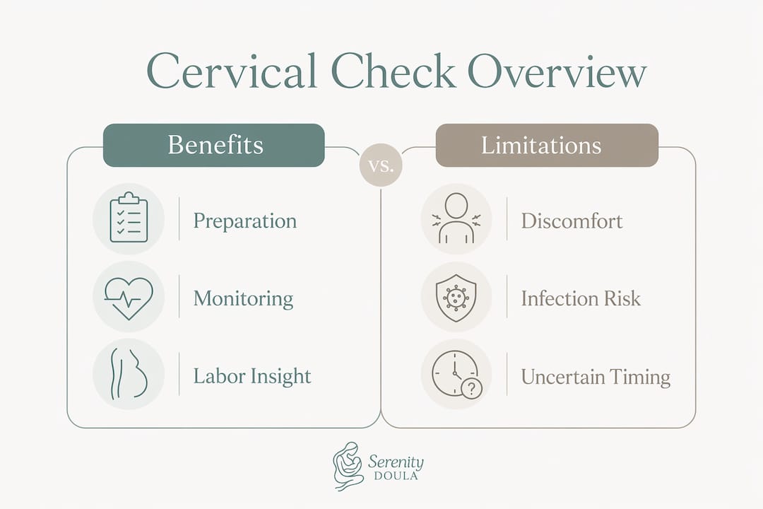 Infographic comparing cervical check benefits and limitations