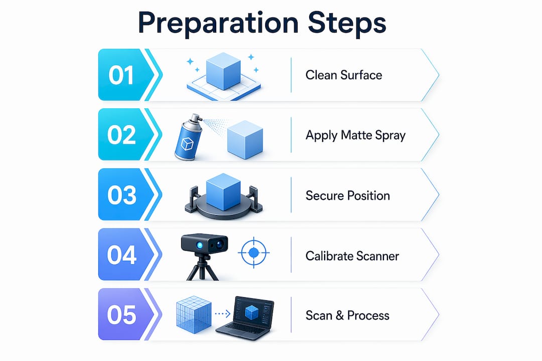 Infographic with step-by-step scanning preparation