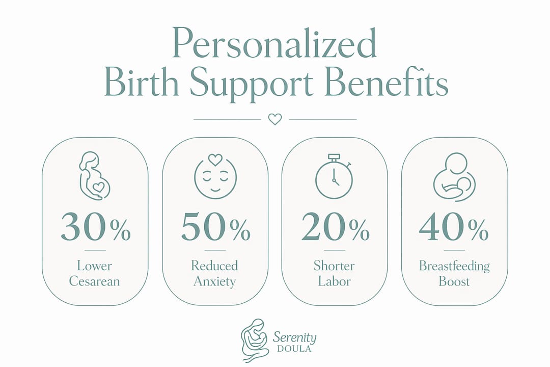 Infographic with key benefits statistics