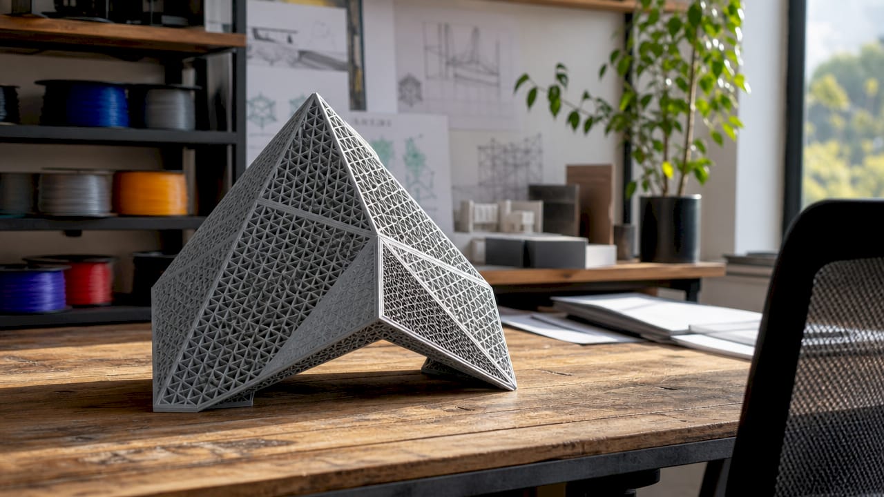 Close-up of STL triangle mesh 3D print