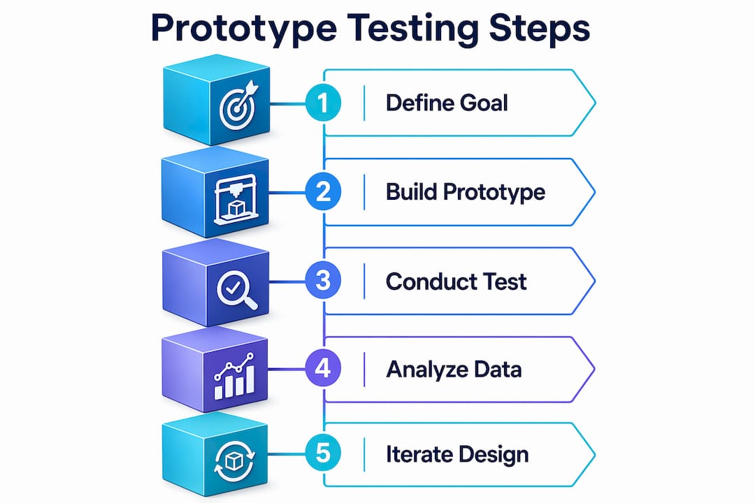 Infographic showing prototype validation steps
