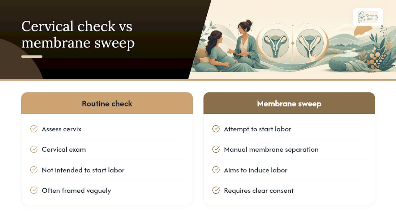 Routine cervical check versus membrane sweep comparison