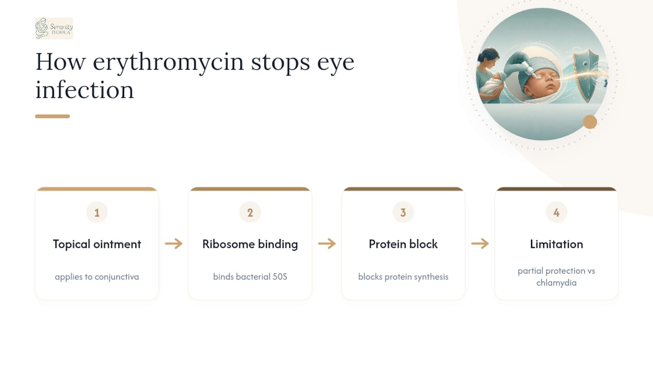 How erythromycin ointment protects newborn eyes