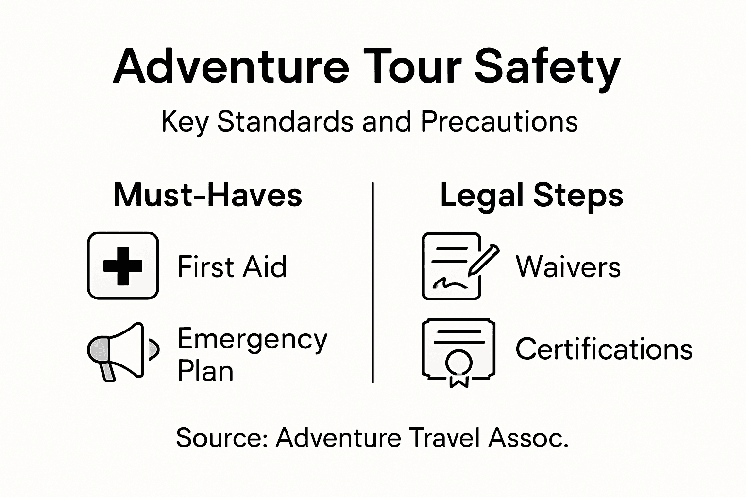 Infographic adventure tour safety standards overview