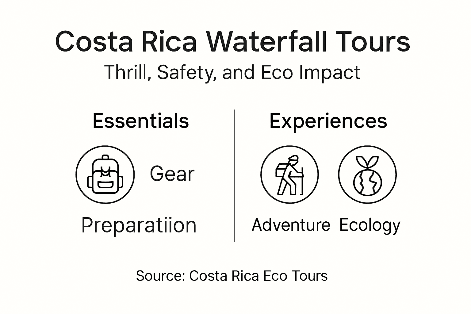 Infographic overview of Costa Rica waterfall tours