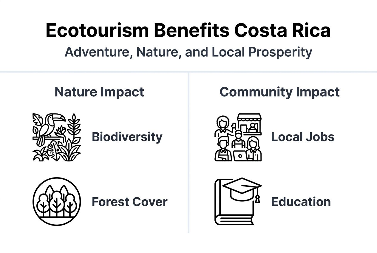 Infographic with ecotourism’s nature and community impact