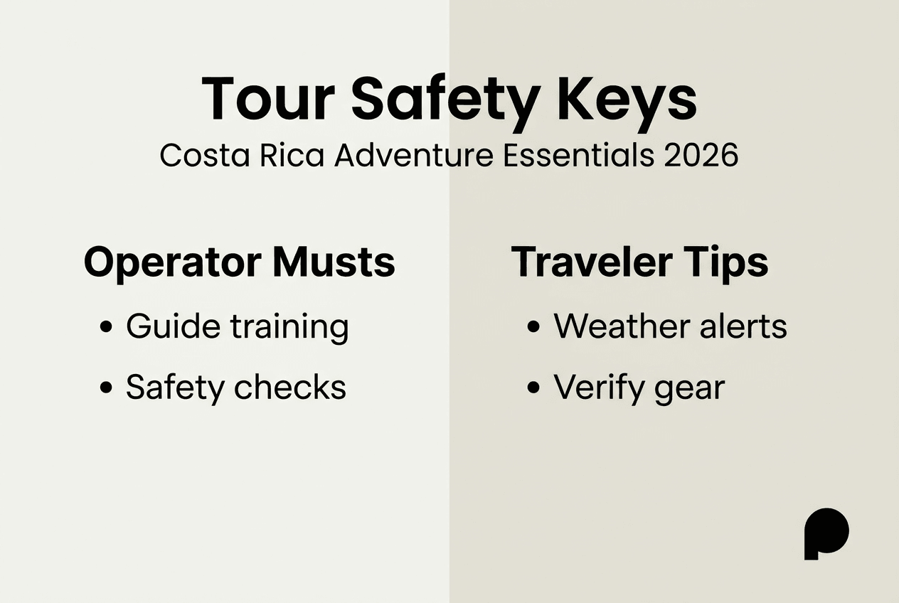 Infographic showing Costa Rica tour safety essentials