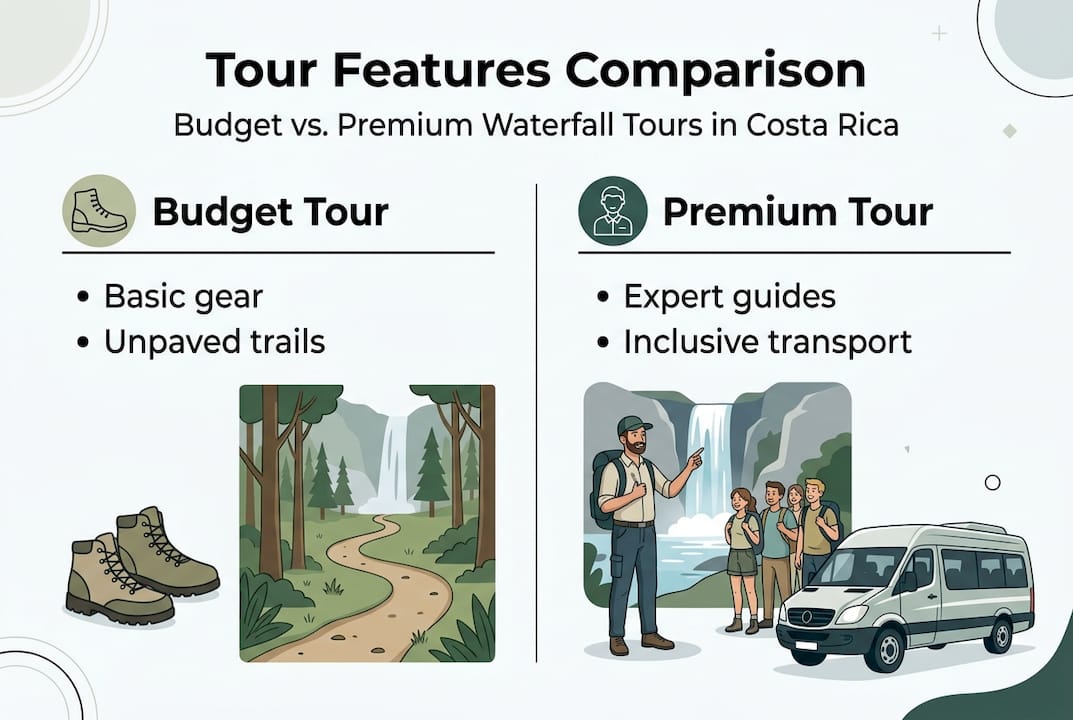 Infographic comparing tour types and features