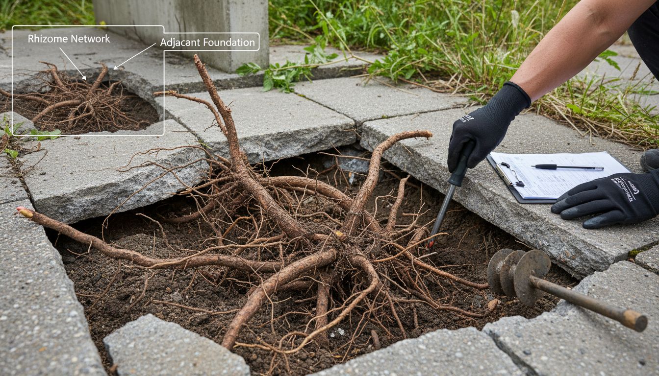 knotweed rhizome excavation