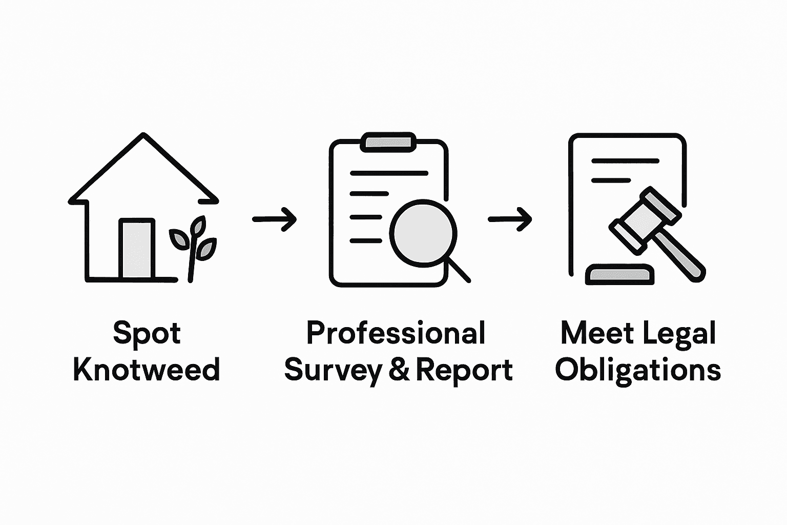 Infographic on knotweed legal steps for homeowners
