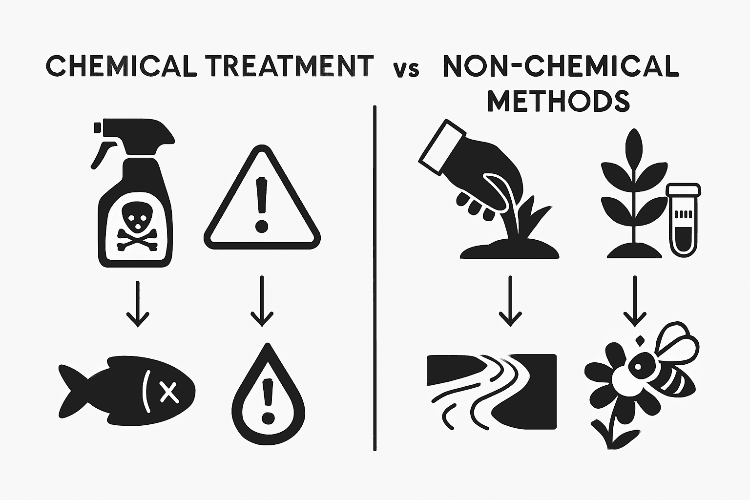 Infographic comparing weed control methods