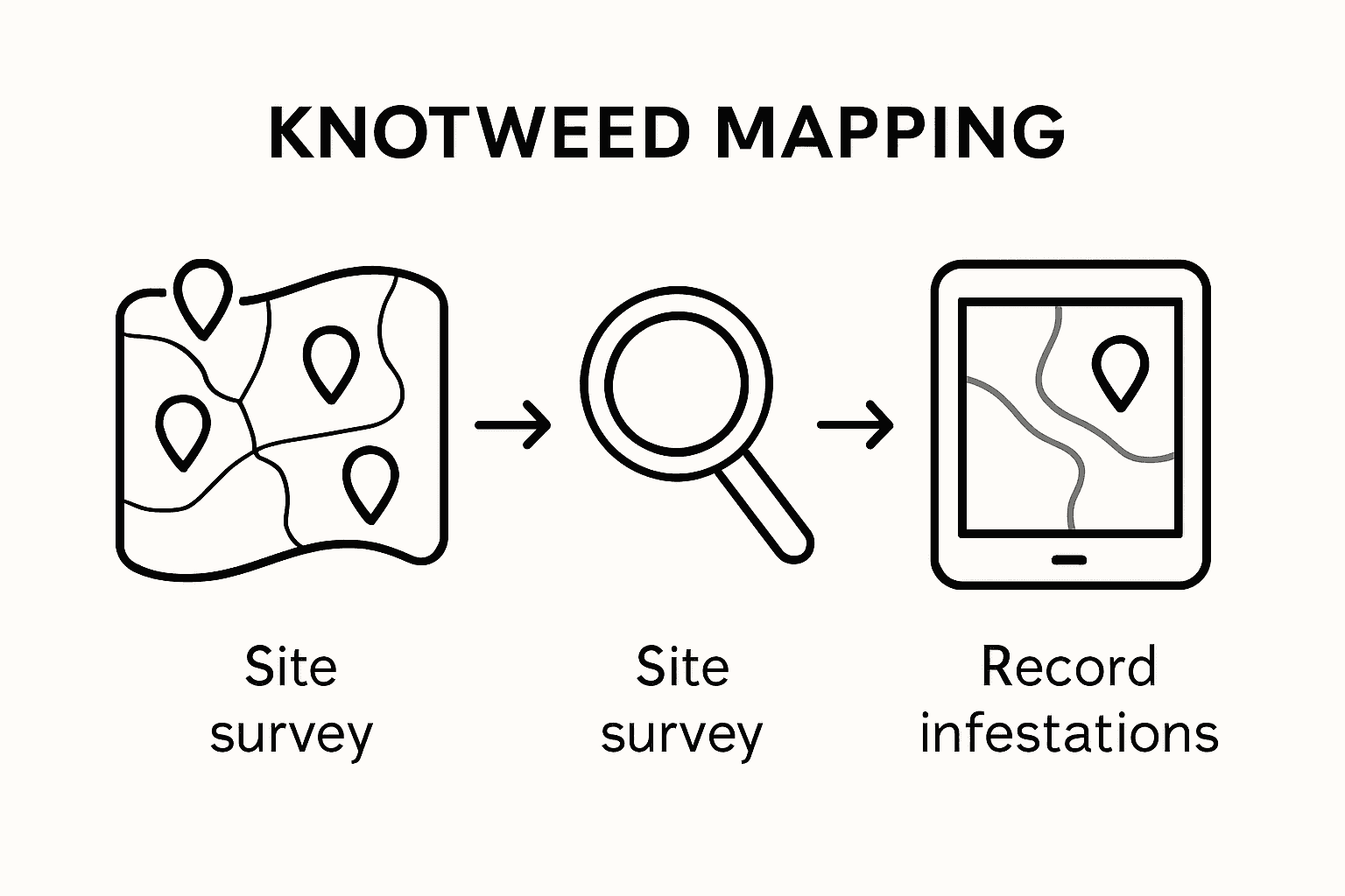 Infographic shows steps for recording knotweed locations