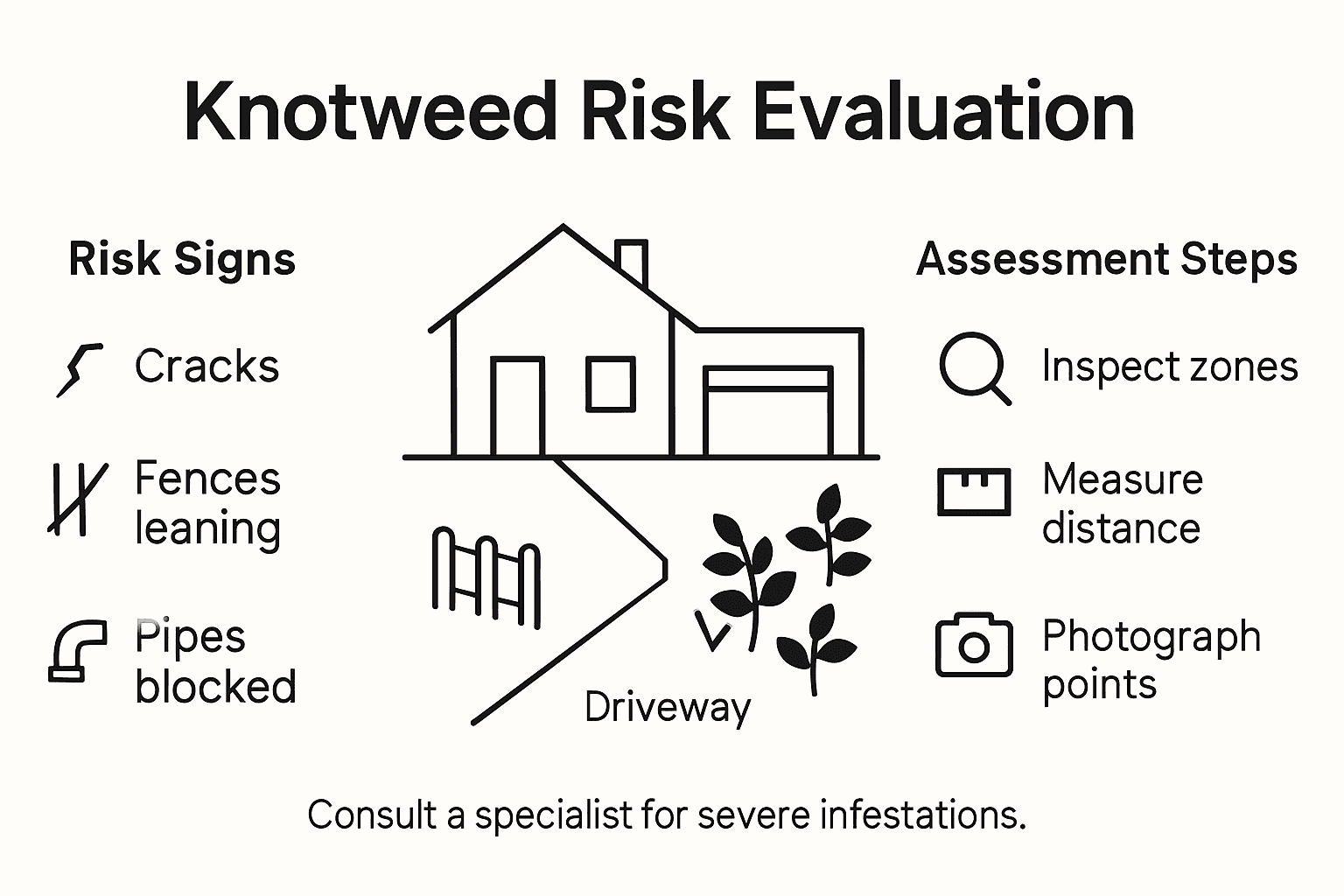 Infographic showing knotweed property risk evaluation