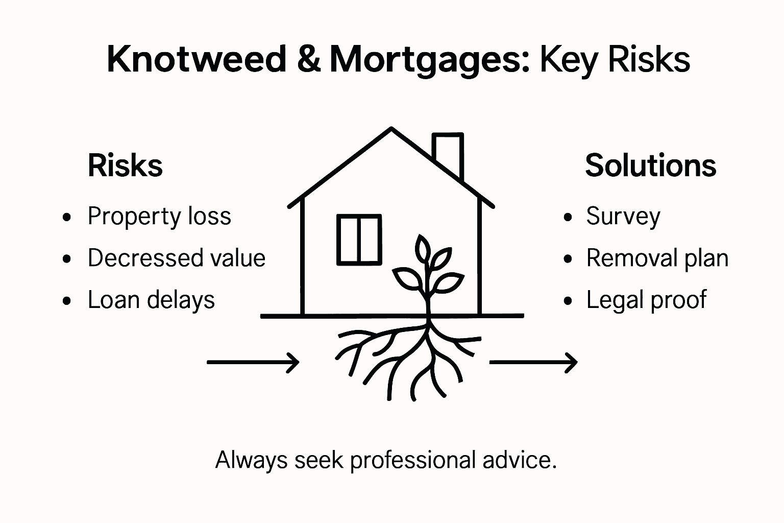 Infographic showing knotweed risks and solutions