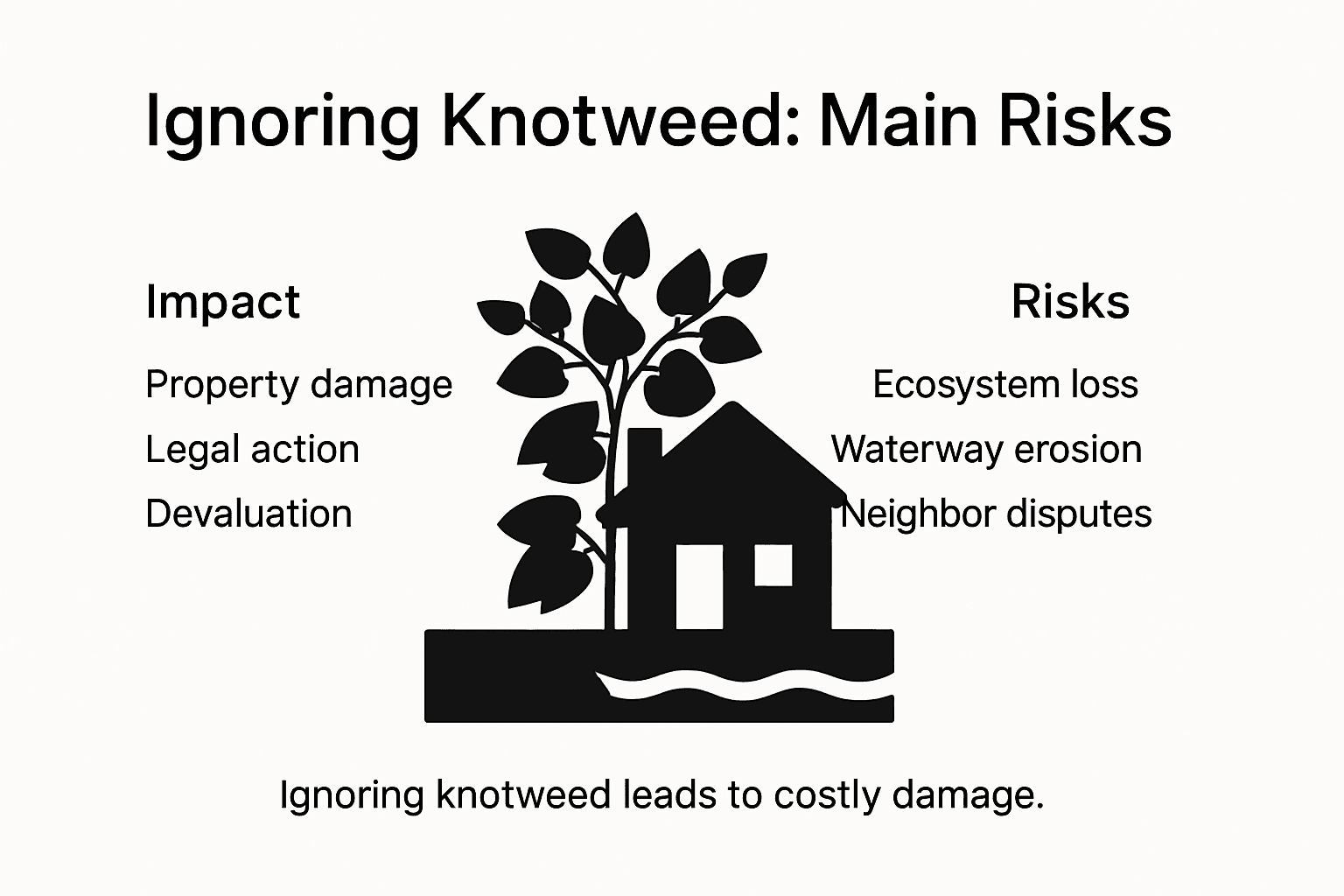 Infographic showing knotweed risks and impact overview