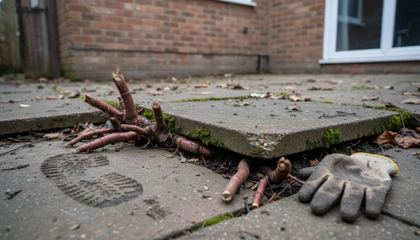 Japanese Knotweed damaging home patio