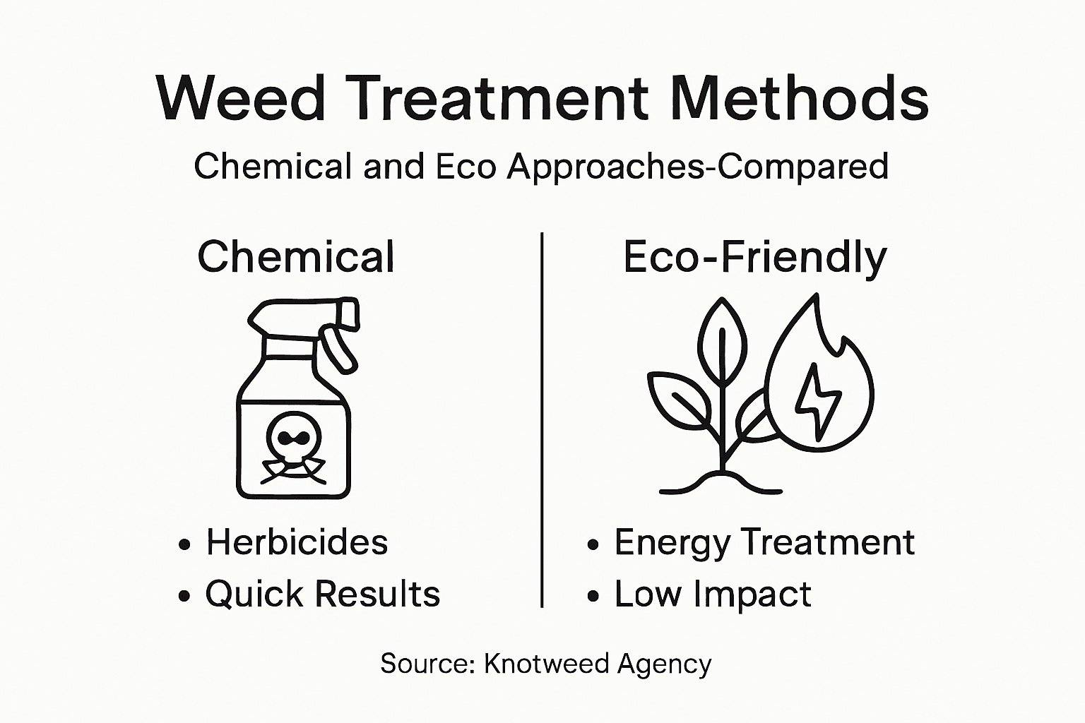 Infographic comparing weed treatment methods