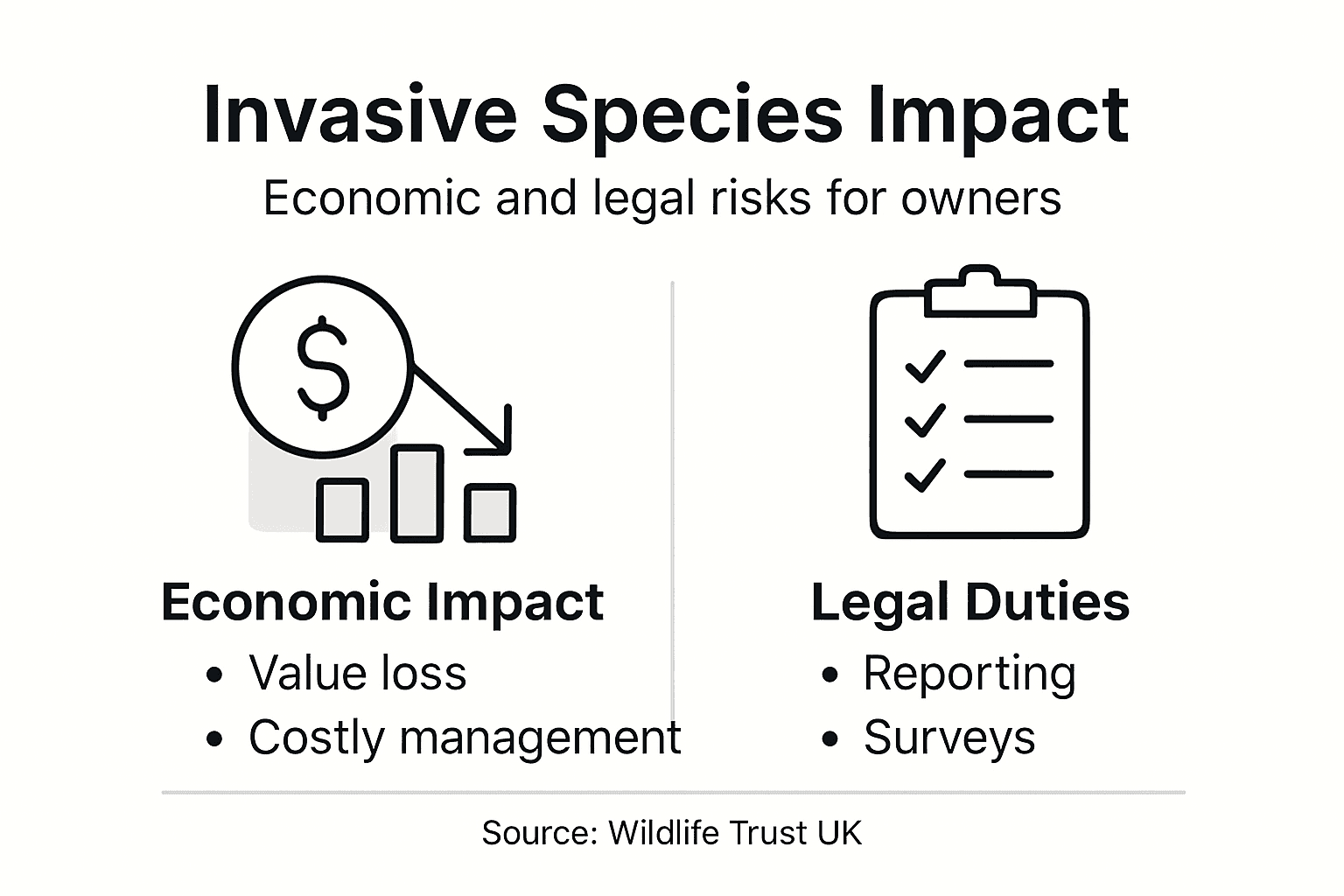 Infographic showing economic and legal impact of invasive species
