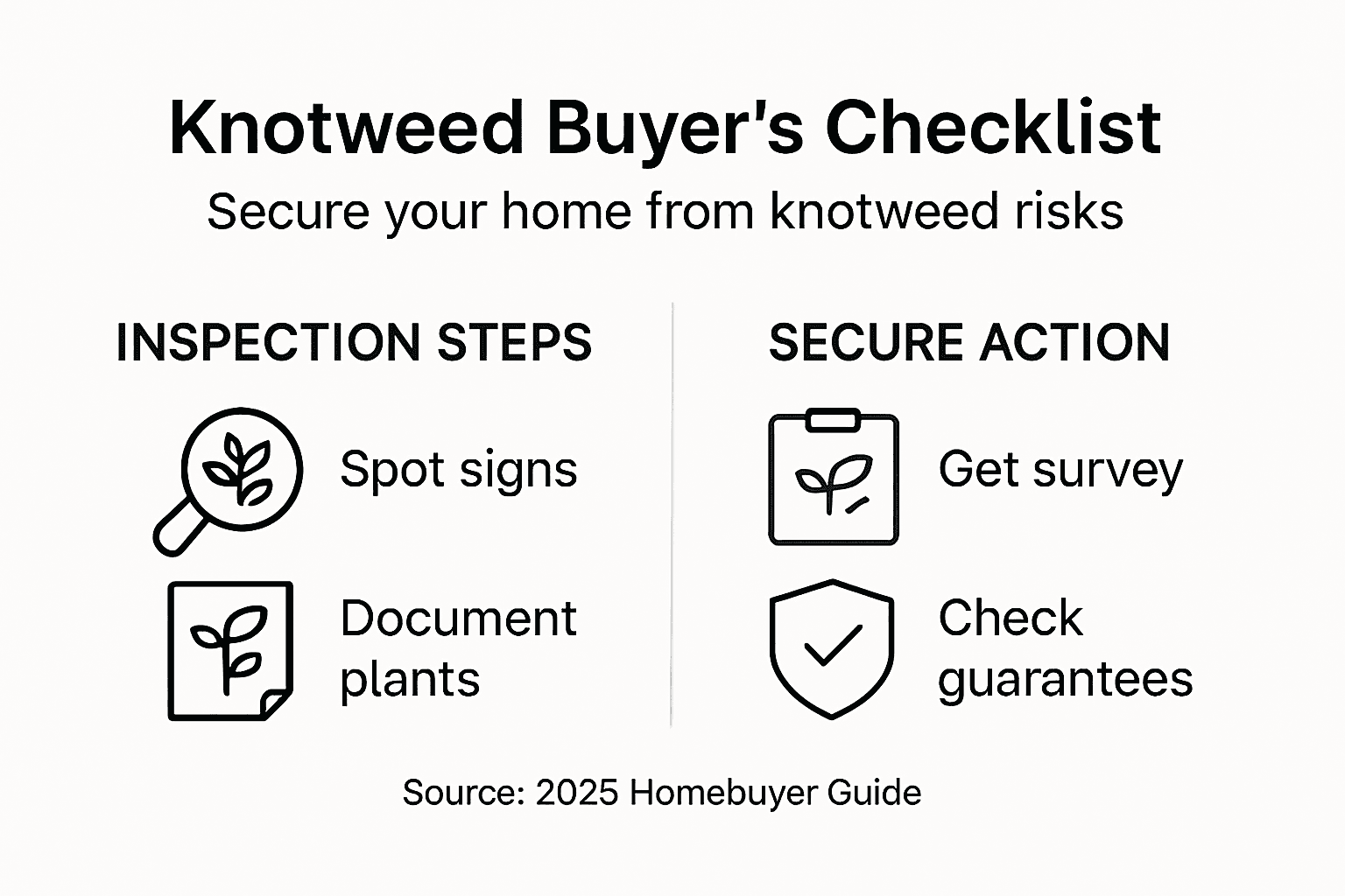 Infographic showing knotweed checklist steps