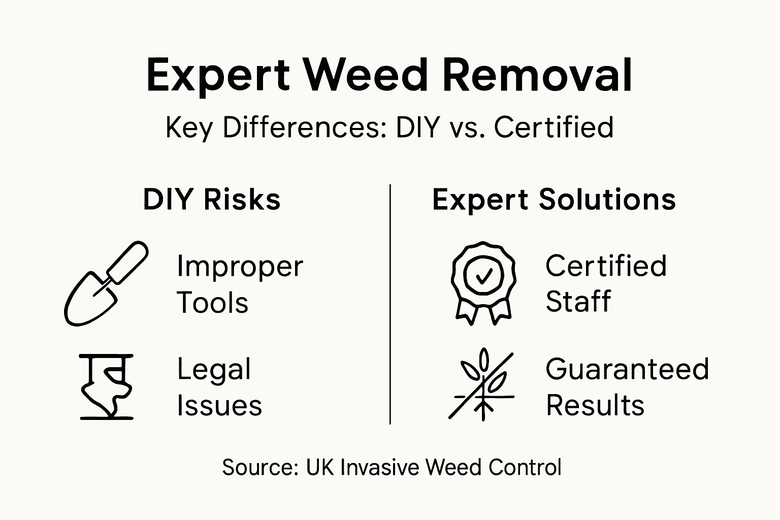 Infographic DIY versus expert weed removal