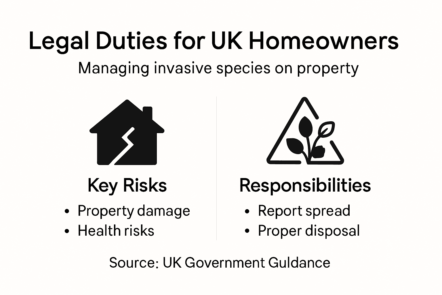 Infographic summarizing legal duties for invasive species