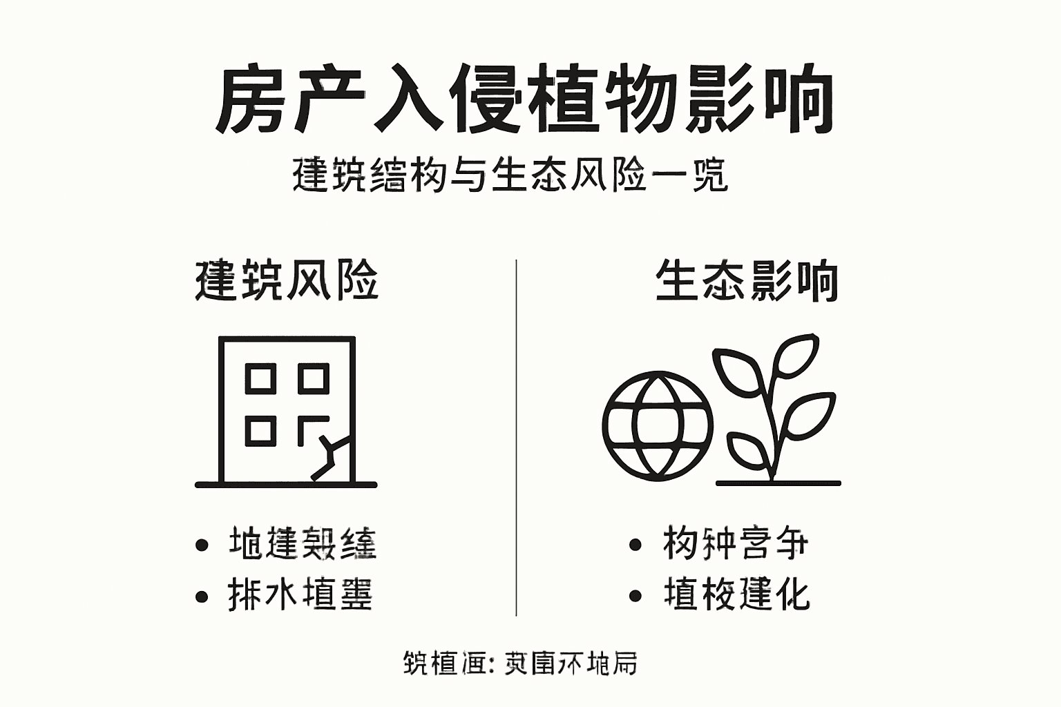 地产开发对入侵植物的结构与生态影响一览图