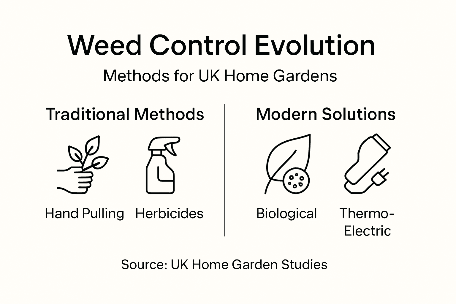Infographic of traditional and modern weed control methods