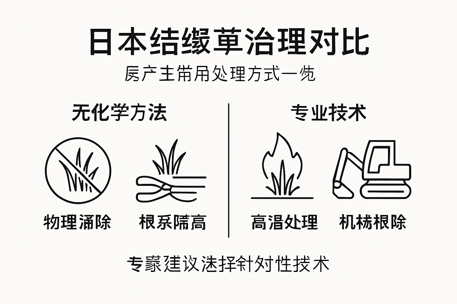 虎杖治理方法对比图解