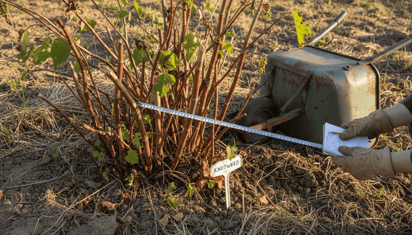 Close-up survey of Japanese Knotweed