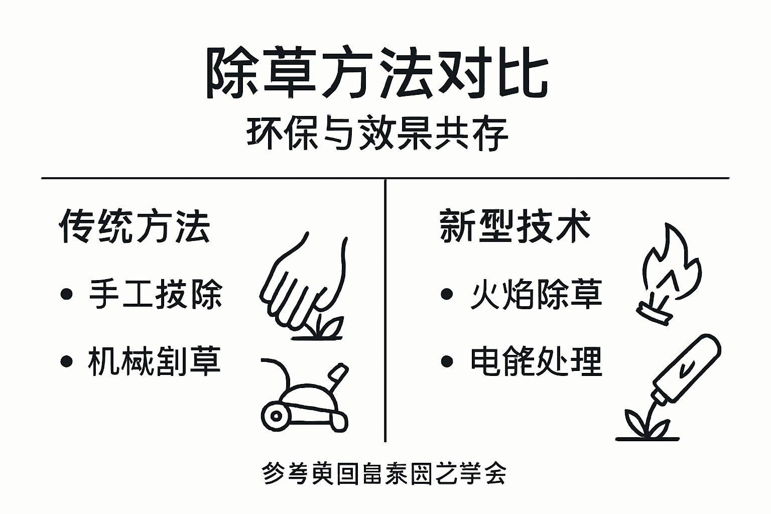 环保除草方式对比一览图