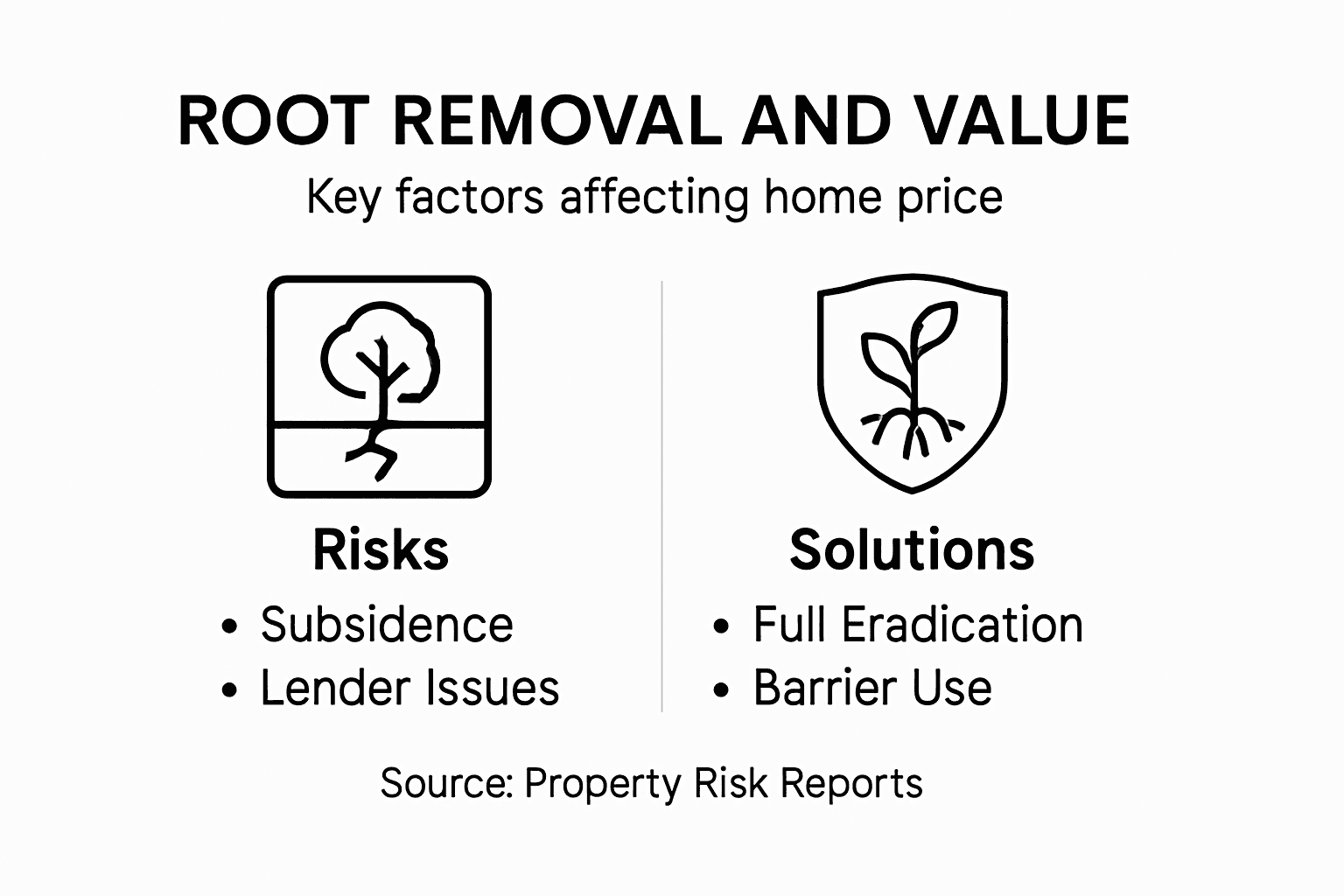 Infographic showing root removal impact factors